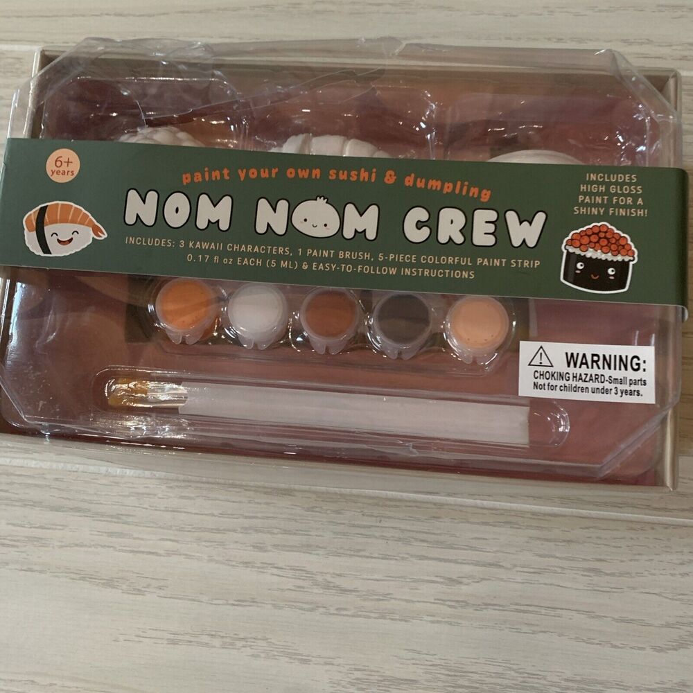 Nom Nom Crew Paint Sushi And Dumplings Kawaii Characters Craft Set